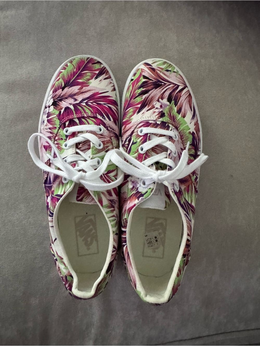 Vans Floral Canvas Sneakers - Pink, Green & Purple